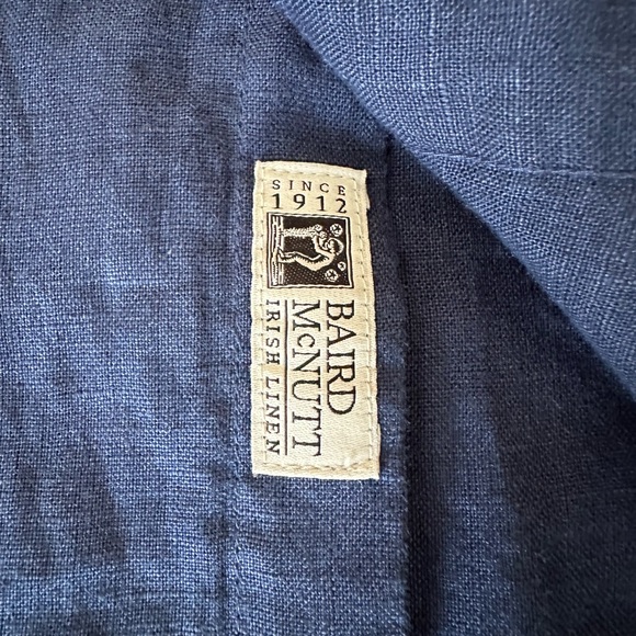 J. Crew Baird McNutt Irish Linen Dark Blue Casual Button-Down Mens Medium Slim - Picture 9 of 14